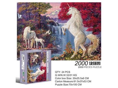 2000 square jigsaw puzzles-mythical unicorn.