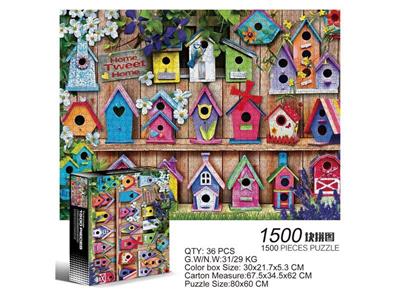1500 square jigsaw puzzles-Bird House.