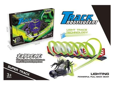 Luminous track /1 car with lights.