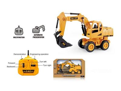 2.4G six-channel remote control wheeled hydraulic excavation.