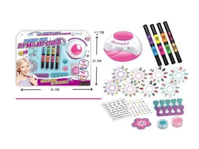 (with lights) hair dryer double-headed nail art pen set (3 AAA is not included).
