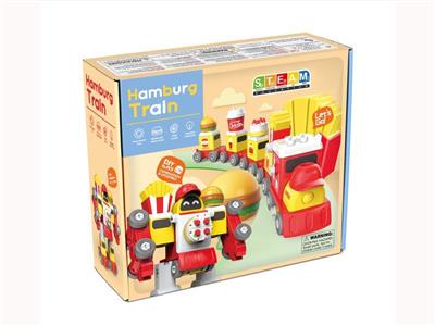 Five-in-one assembly series Hamburg train robot (76pcs).