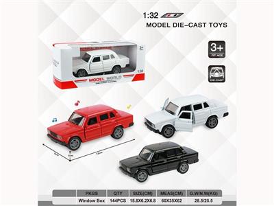 1:32 simulation pull back alloy car two-door Lada car with light and music