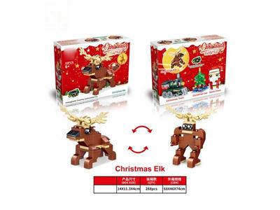Christmas puzzle blocks Christmas elk