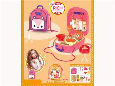 Shoulder bag kitchen theme+dining table play house, 14pcs