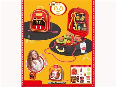 Shoulder bag burger shop theme+sales desk play house, 15pcs