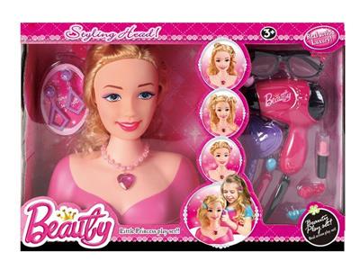 Half-length Barbie head + jewelry set