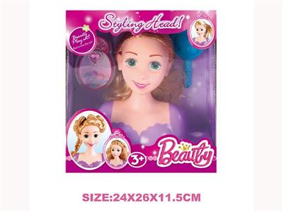 Half-length Barbie head + jewelry set