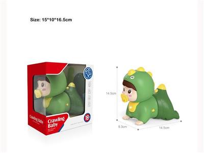 Intelligent acousto-optic electric crawling doll (green)