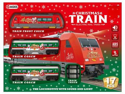 Electric Light and Music Christmas Train (Red)