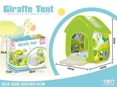 Giraffe house toy tent with 100 balls