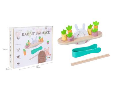 Wooden rabbit radish balance game
