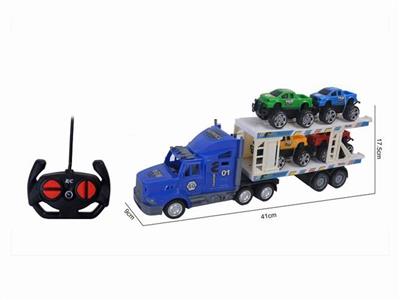 Remote control 4-way short container truck (with 4 pickup trucks) forward, backward, turn left, turn right, stop