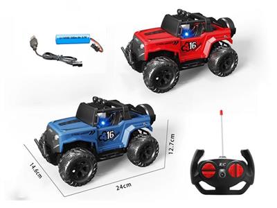 1:16 four-way Wrangler off-road remote control car with lights and electricity