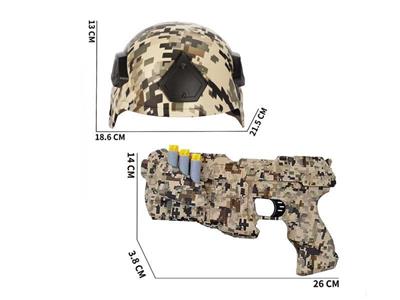 Desert camouflage soft bullet gun + helmet + glasses