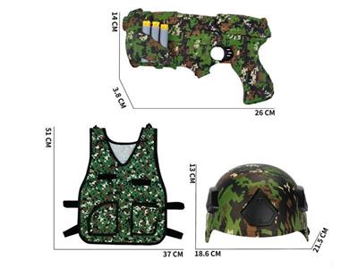 Jungle Soft Shotgun + Helmet + Camouflage + Glasses