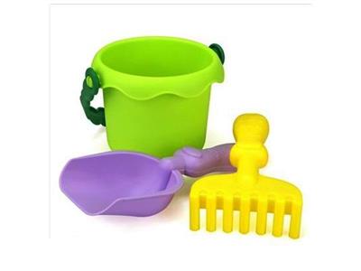 Soft plastic beach bucket 3-piece set